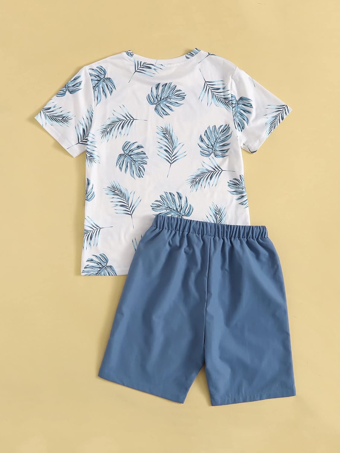 SHENHE Boy's 2 Piece Outfits Hawaii Vacation Paisley Print Short Sleeve T Shirt and Shorts Set - Image 2
