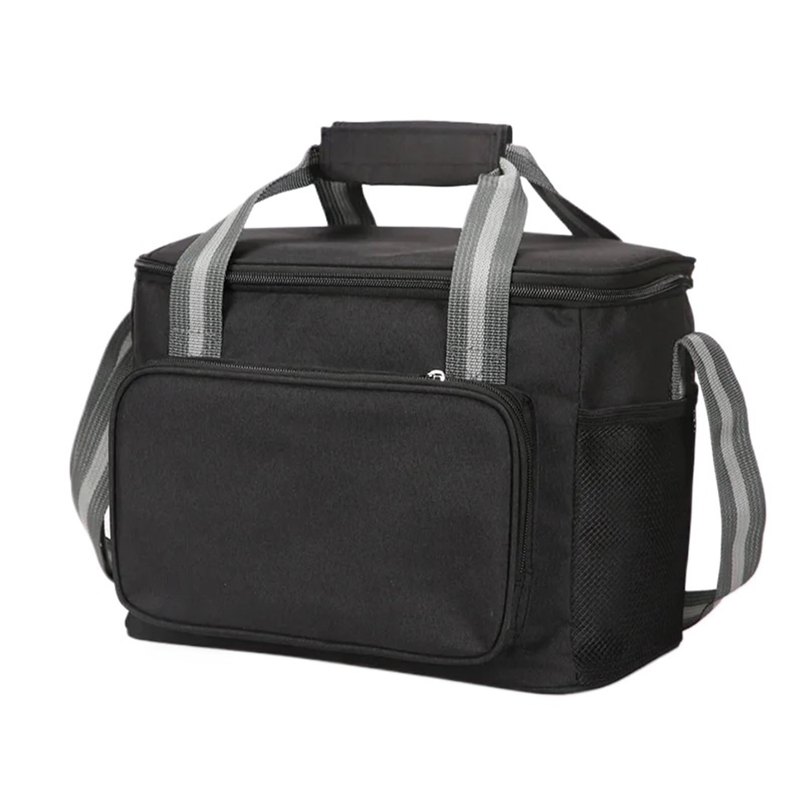 Bolsa Termica Porta Alimentos Bolsa de aislamiento térmico, tela Oxford gruesa for exteriores, bolsa almuerzo portátil térmica y fría gran capacidad(Black)