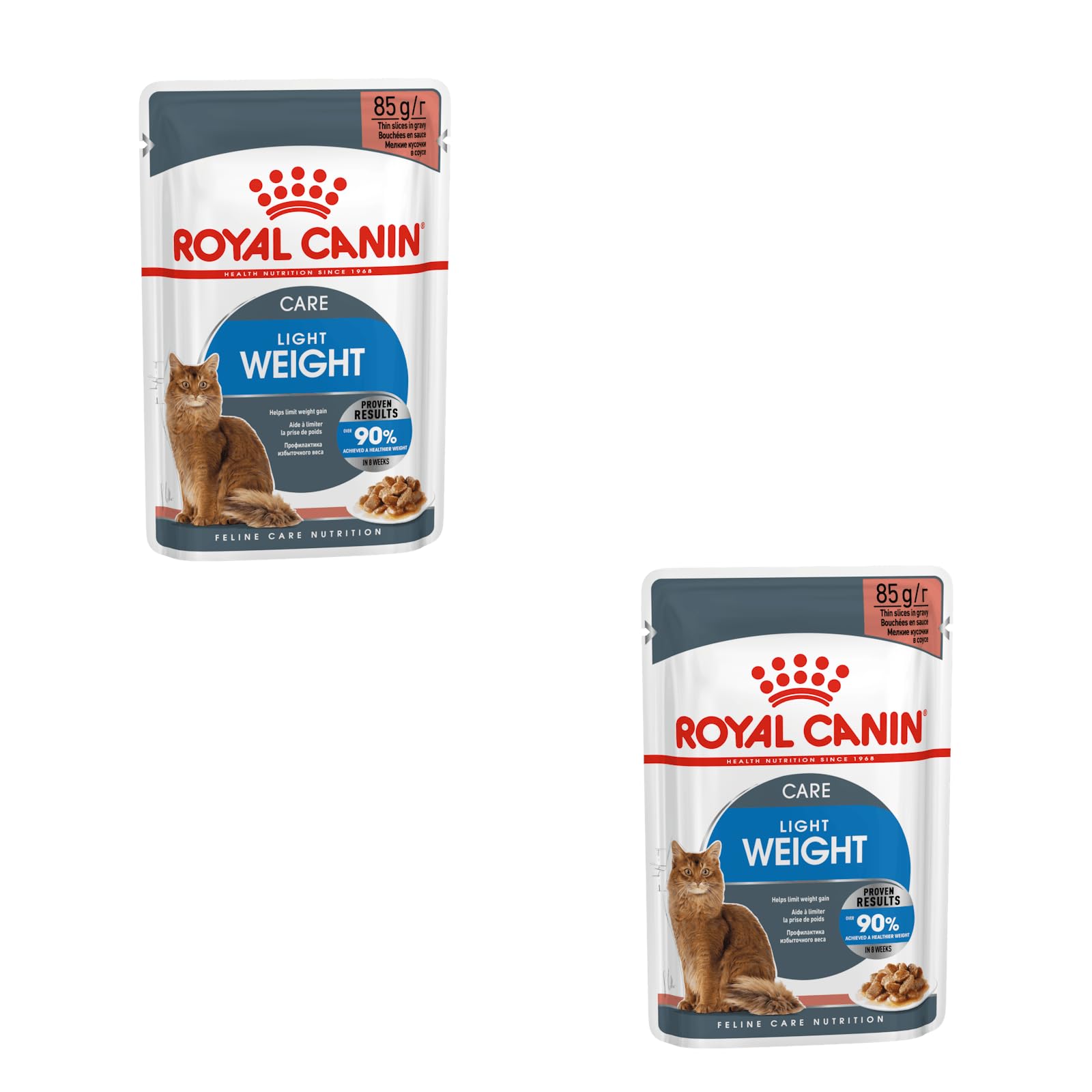 Royal Canin Light Weight Care Gravy | dwupak | 2 x 12 x 85 g | mokra karma dla kotów | do wsparcia dla kotów z nadwagą | zawiera żelazo, mangan i cynk