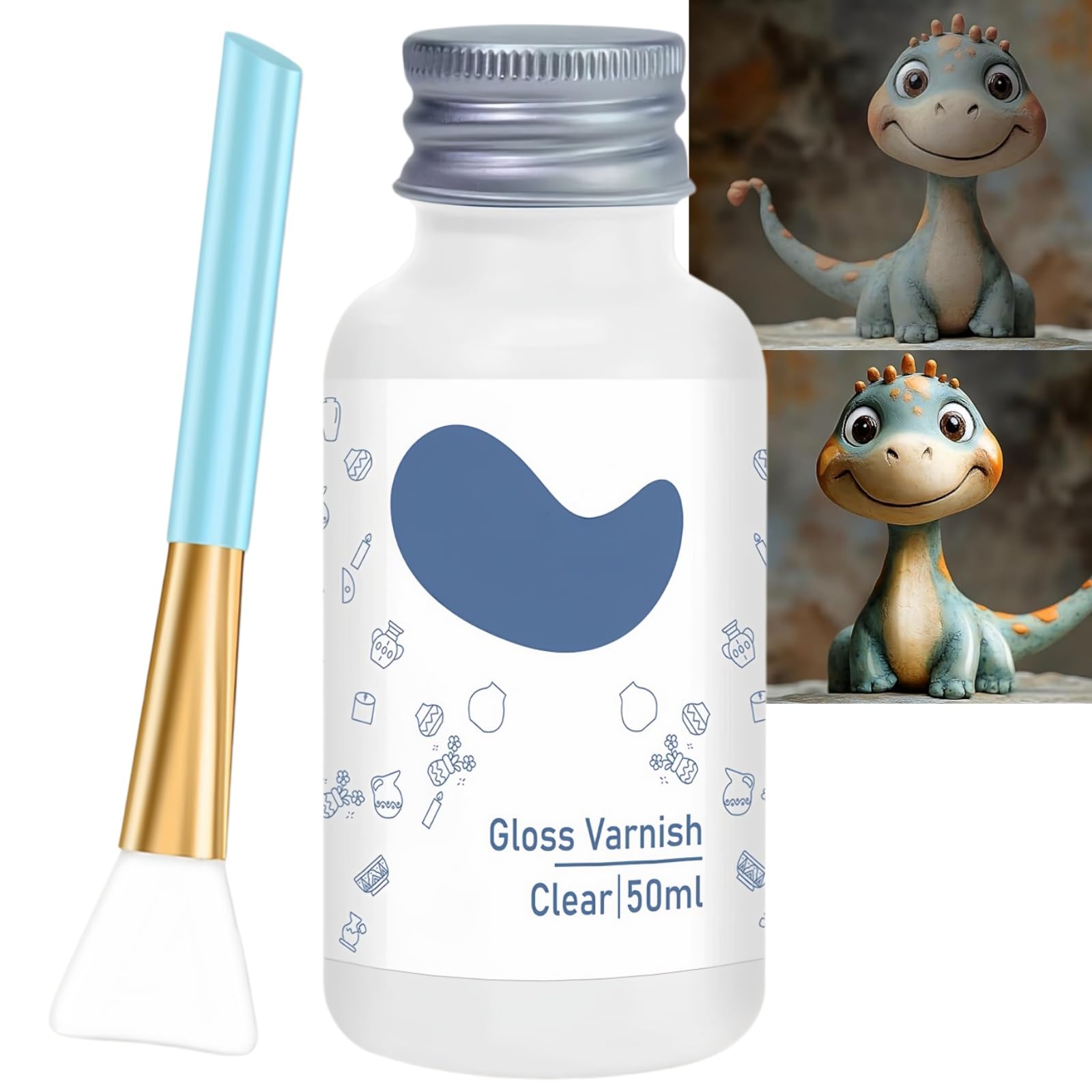 50ml Air Dry Clay Glaze Sealant,Clear Clay Varnish for Air Dry Clay&Pottery