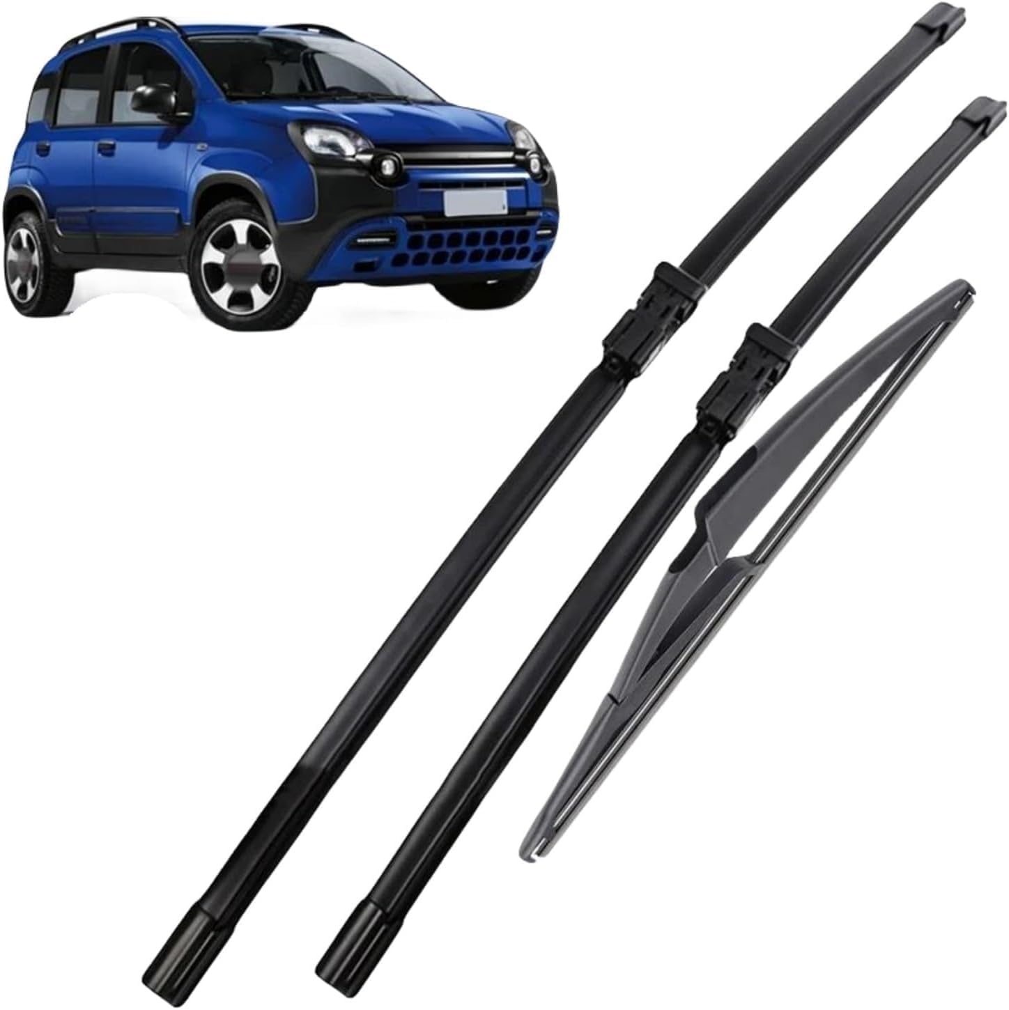 RESKIU Car Front Windshield Wiper Blade Set Replacement for Fiat Panda MK3 2012-2023, All Season Windscreen Wipers Quiet Easy Installation