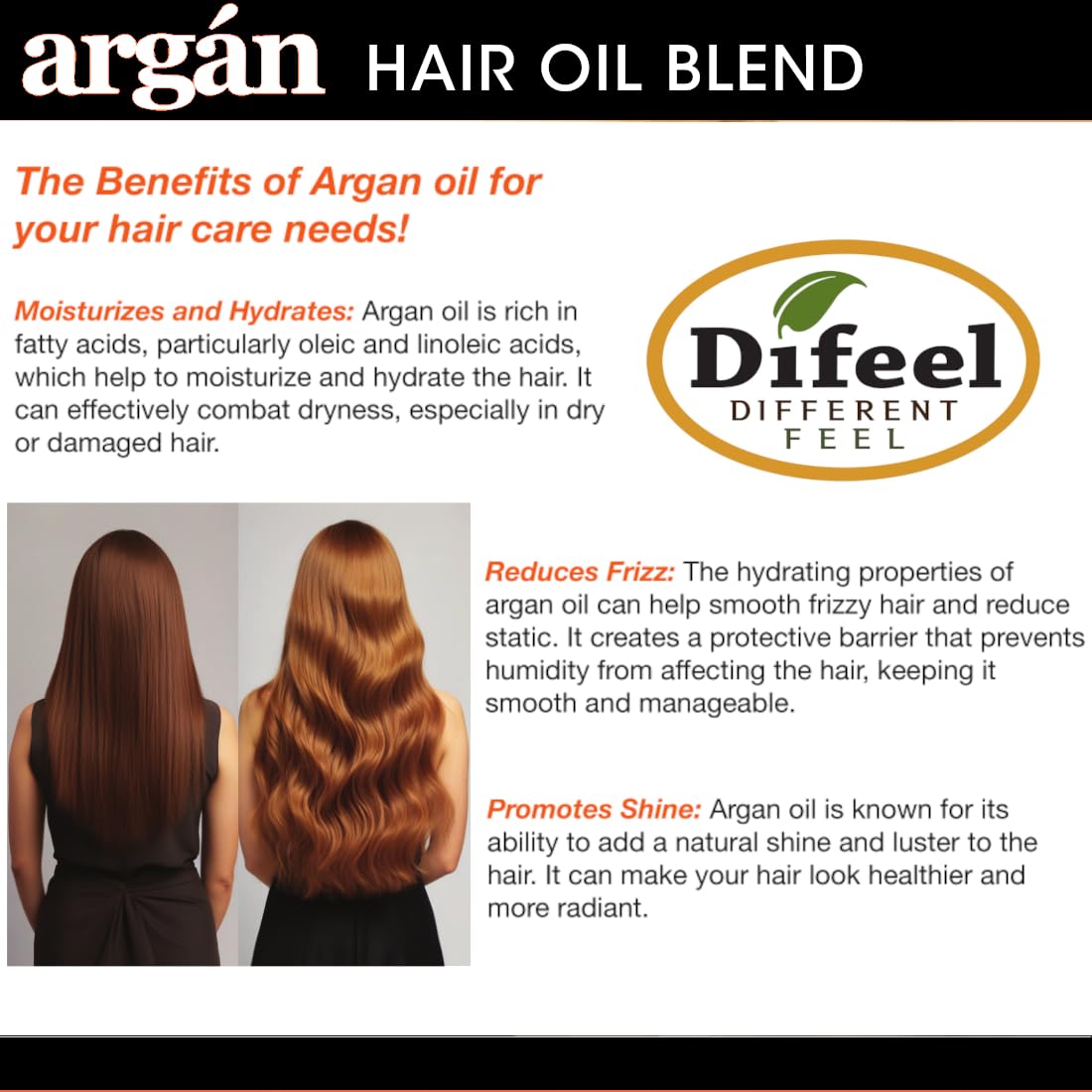 Difeel Premium Doğal Saç Yağı - Argan Yağı 2,5 ons