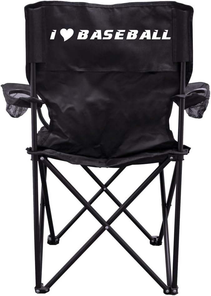 VictoryStore I Love Baseball Camping Chair with Carry Bag