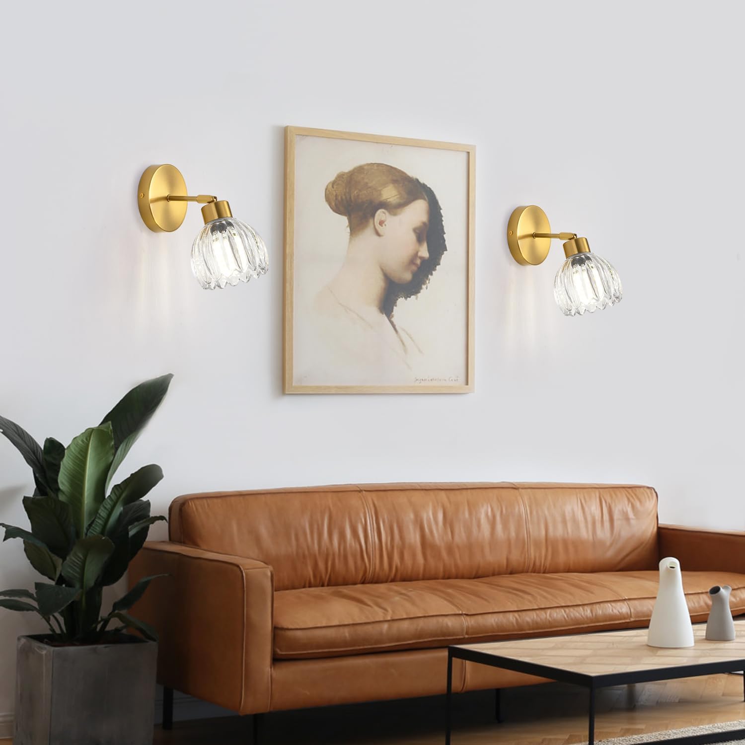 Wall Sconces Vintage Fixture Light, Vanity Lights for Bathroom, Modern Wall Light Fixtures, Metal Sconces Wall Lighting with Glass Shade, Farmhouse Wall Lamp for Bedroom Living Room