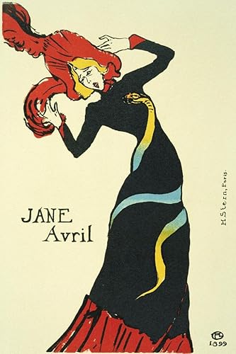 Jane Avril Vintage Ilustración Art Deco Vintage French Wall Art Nouveau 1920 Publicidad Francesa Póster Vintage Impresiones Art Nouveau Decoración