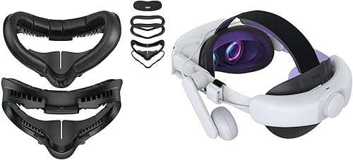 KIWI design Comfort Battery - Correa de cabeza de audio de 6400 mAh y accesorios de interfaz facial de fitness compatibles con Quest 2