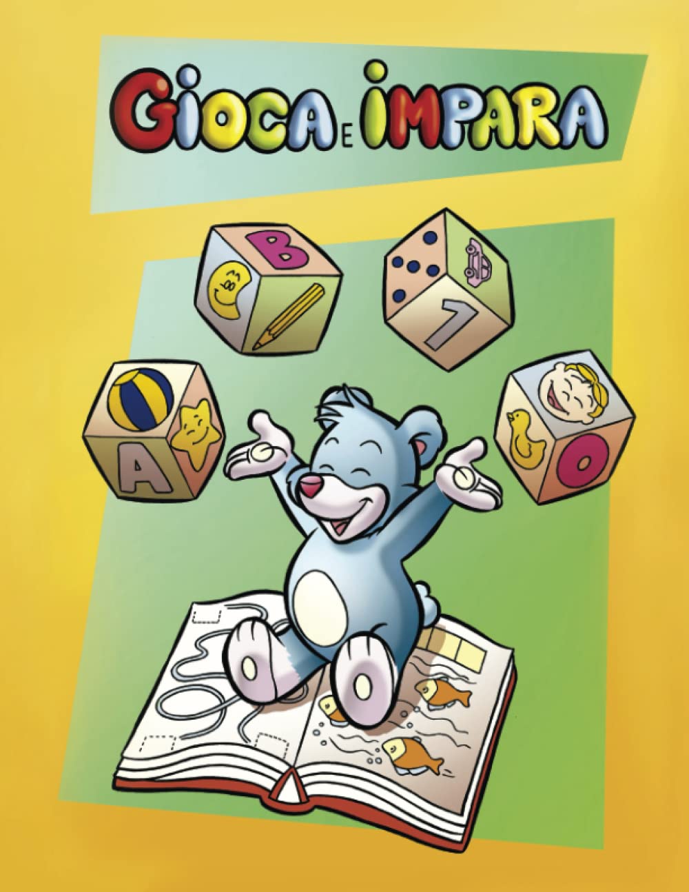 Gioca e impara: colora l'album e completa i giochi con l'orsetto attività per bambini 3-10 anni