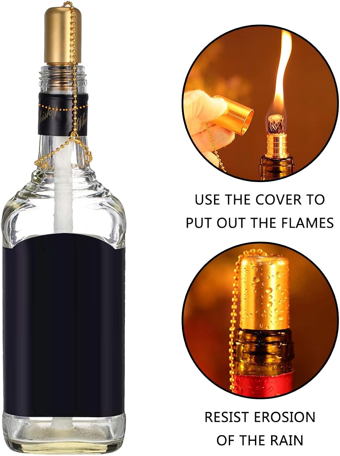 XISAOK Wine Bottle Lamp and Fiberglass Wicks Set for Wine Bottle Lamp Garden Torch Christmas Decoration Home Decoration