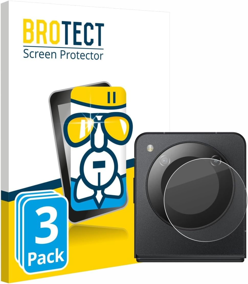brotect Glass Screen Protector Film compatible with Nubia Flip 5G (ONLY Camera) (3 Pack) - Glass-Foil 9H Protection [Scratch Resistant, High Clarity]