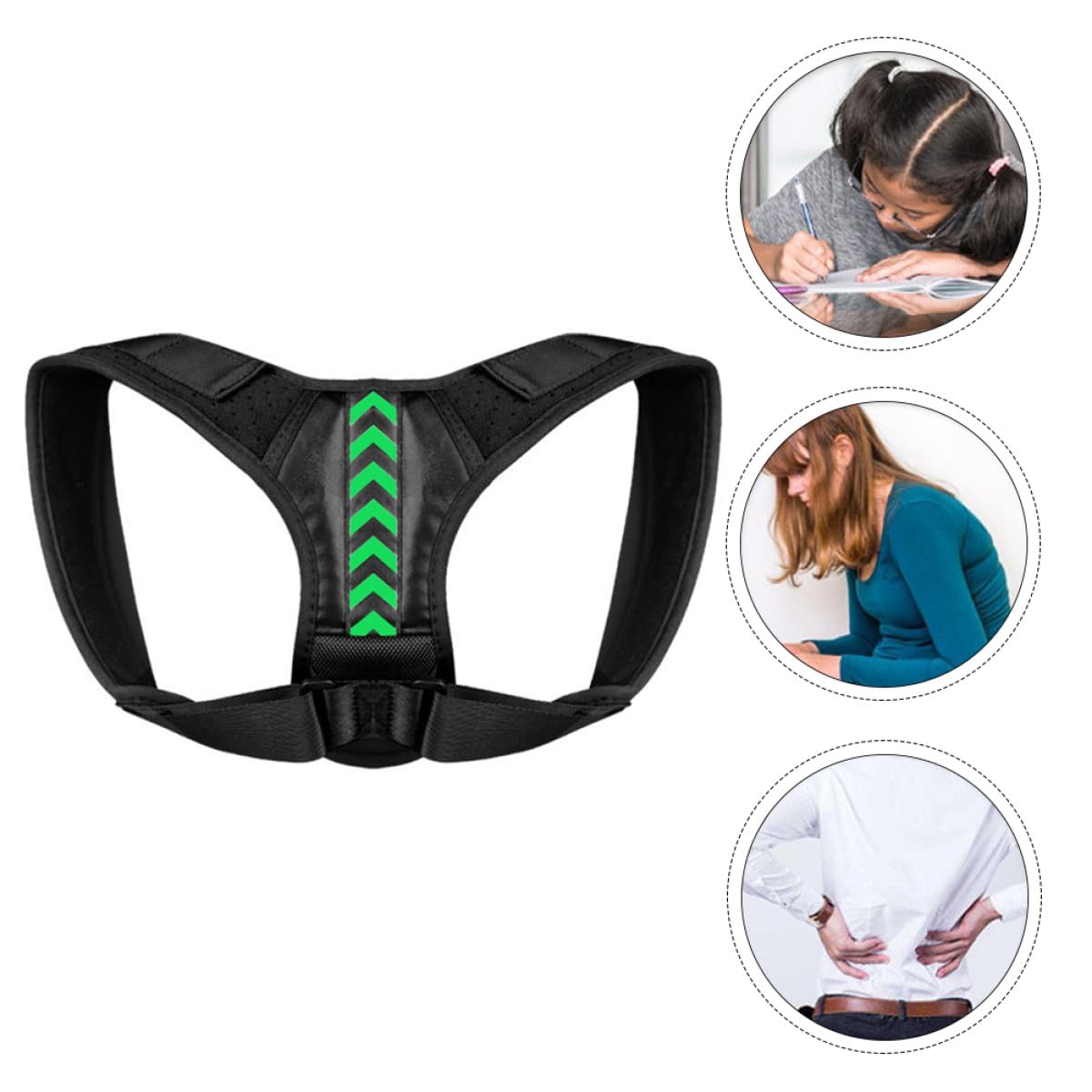 Adjustable Back Posture Corrector Strap for Men Women Upper Back Brace with Shoulder Support Belt Hunchback Correction and Sitting Posture Improvement 16.53X6.69X0.39 Inch