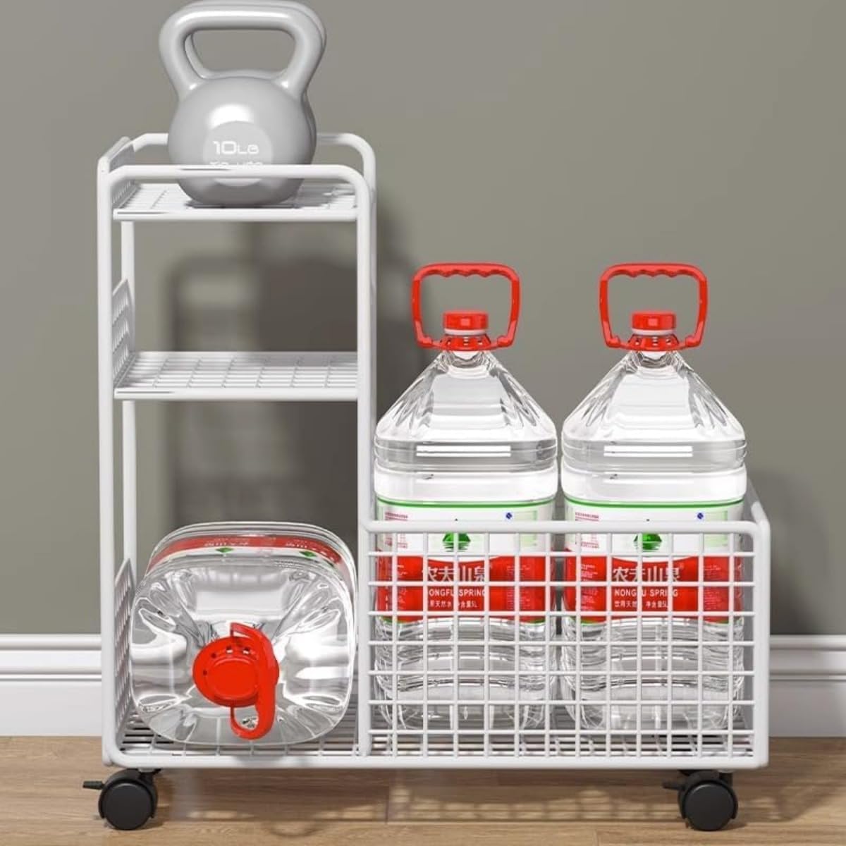 FiveLn 本棚 書類棚 雑誌ラック ファイルワゴン ブックシェルフ キャスター付き デスク下 大容量 移動式 階段式 キャスター