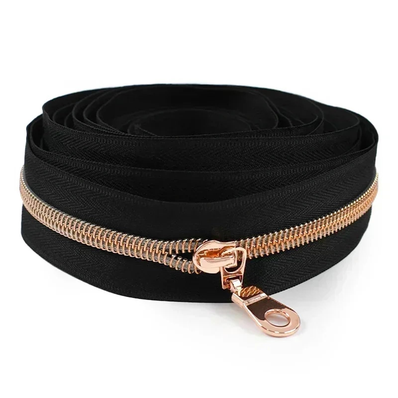Two Way Zipper 1-5M 5# Nylon Zippers Tape with Zipper Puller Sewing Bag Clothing Zips Head Shoes Jacket Zip DIY Tailor Accessories(KY377ZT179-RoseGold,4MZips4PcsSliders)