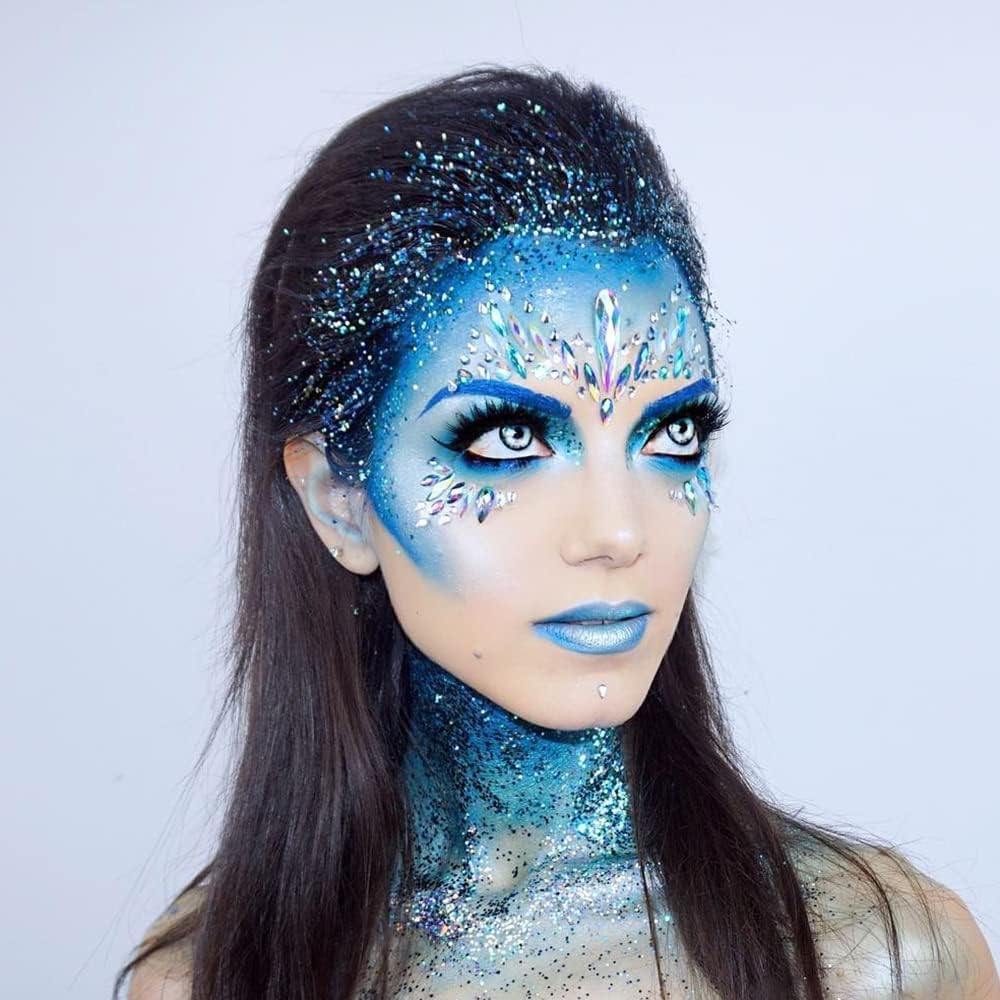 Go Ho Blue Body Glitter Stick,Rotating Mermaid Face Glitter Stick,Holographic Glitters for Face/Body/Hair/Eye,Sparkling Festival Accessories for Women - Image 2
