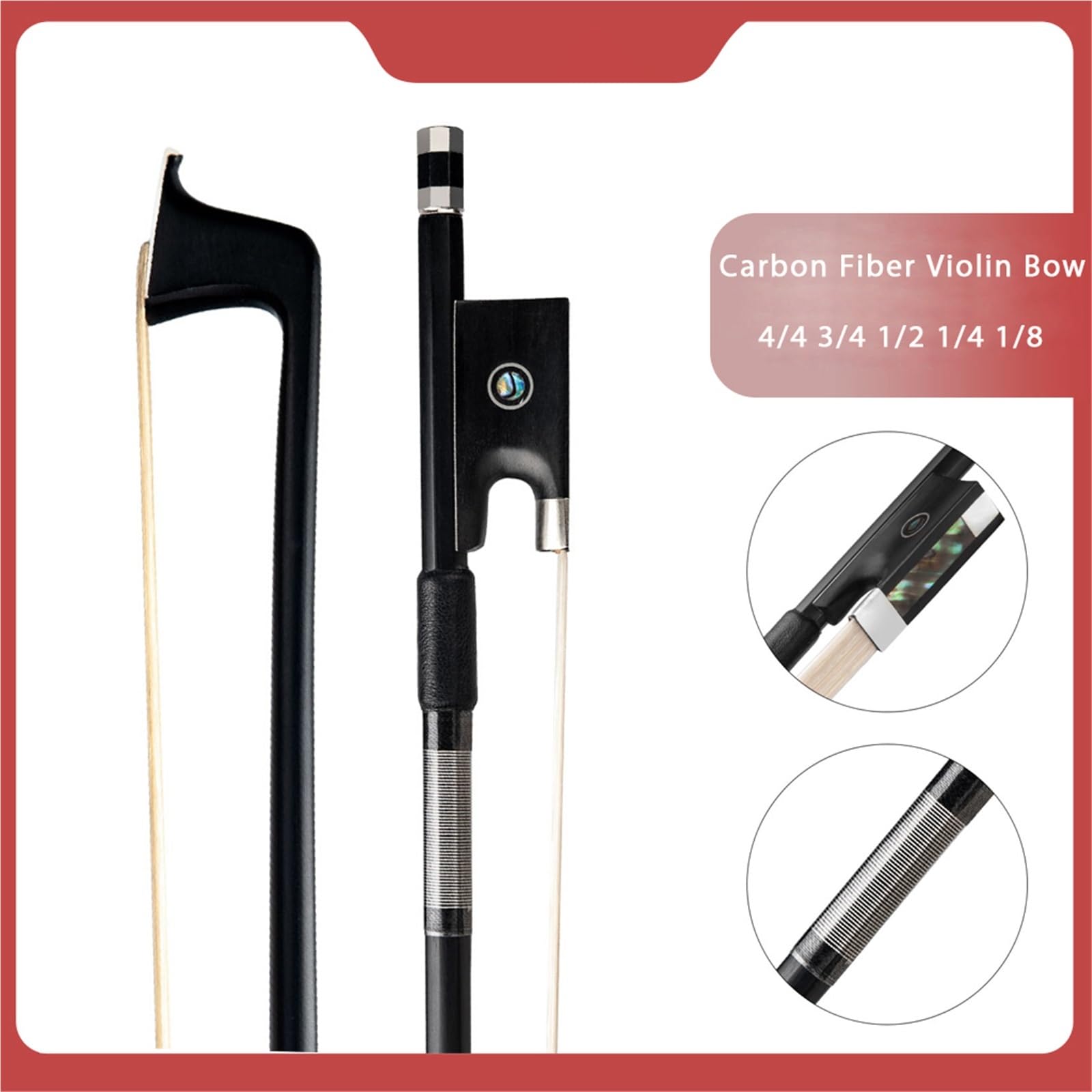 Arco di violino Crine Di Cavallo 4/4 3/4 1/2 1/4 1/8 Fibra Carbonio Arco Violino Accessori Per Strumenti Musicali Risposta Rapida