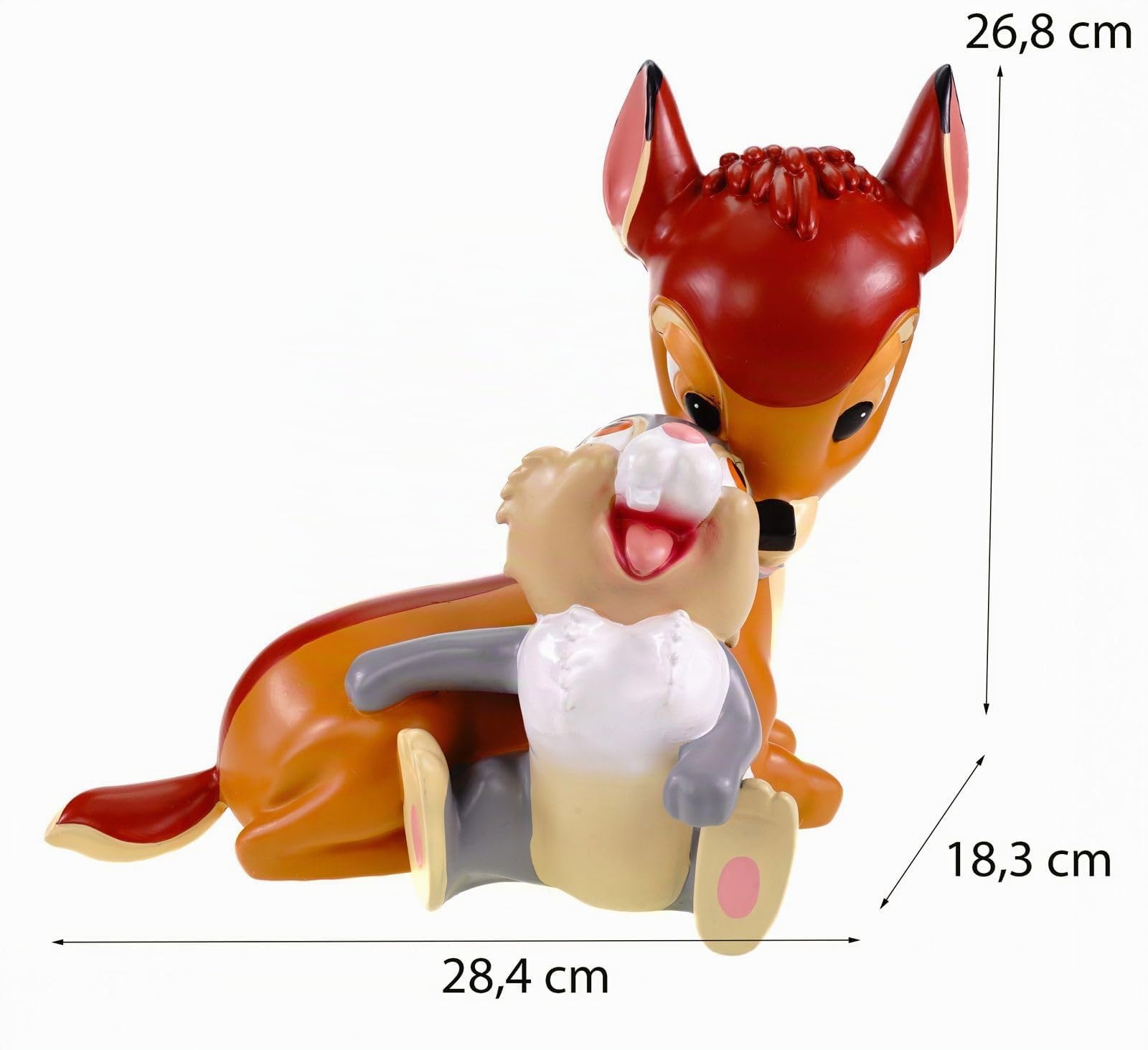 Statuetta da giardino Bambi e battente, 28 x 27 cm, resistente alle intemperie, decorazione Disney – Statua in poliresina per giardino e casa – accattivante per gli appassionati