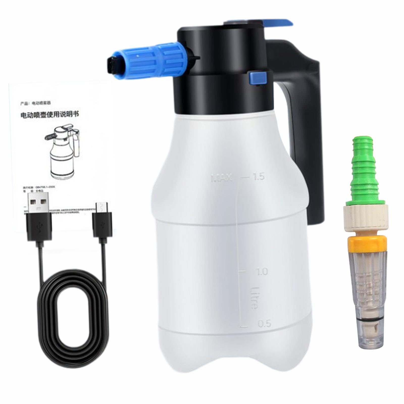 Pulverizador de Espuma Eléctrico KESOTO de 1,5 L para Riego Eficiente en Terrazas y Jardines