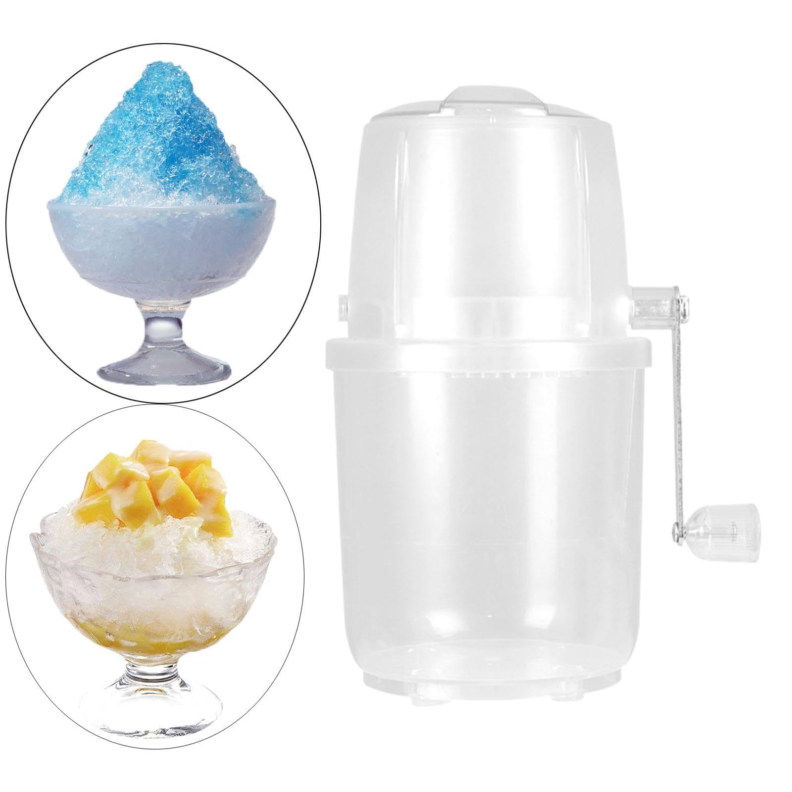 Fenteer Shaved Ice Machine Snow Cone Machine Manual Ice Crusher and Shaved Ice Machine, White