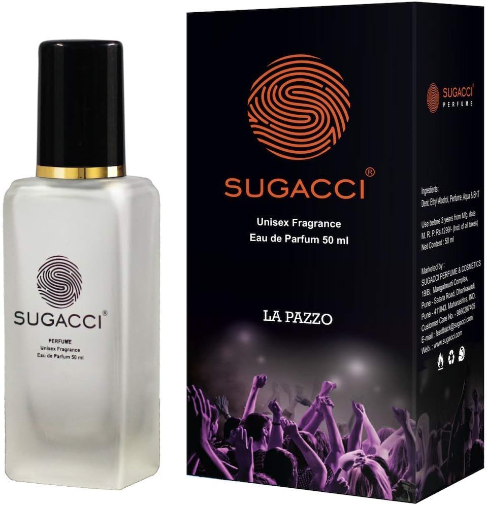 Sugacci La Pazzo - Perfumes for Man - Perfumes for Woman - Eau de Parfum - 10 x More Perfume than Deodorant - 50ML - Unisex Fragrance - Scent for Man and Woman