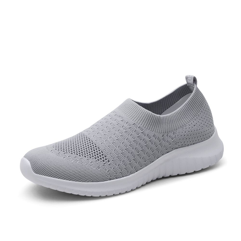 TIOSEBON Men's Slip On Walking Casual Shoes | Breathable Comfortable Knit Mesh, Arch Support, Lightweight Soft Sneakers for Running, Gym Workout, Standing, Travel