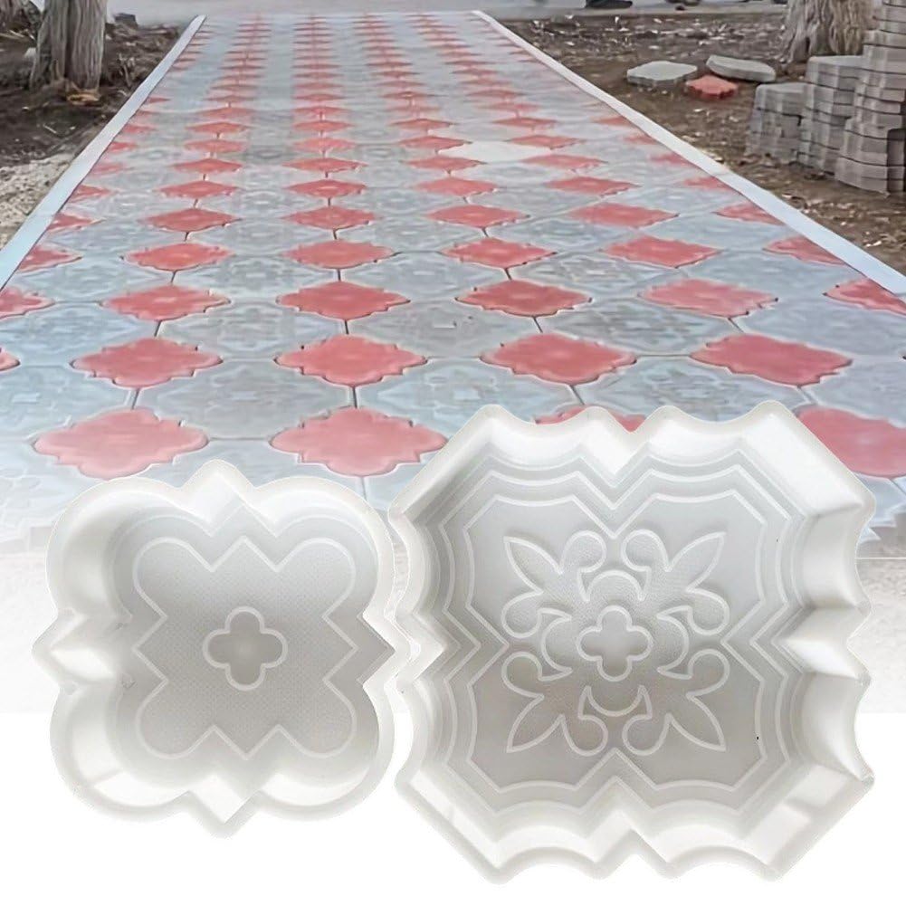 Moldes De Hormigón para Pavimentar Caminos De Jardín, 2 Piezas, para Ladrillos De Cemento Y Losas De Hormigón para Adoquines En Su Jardín.