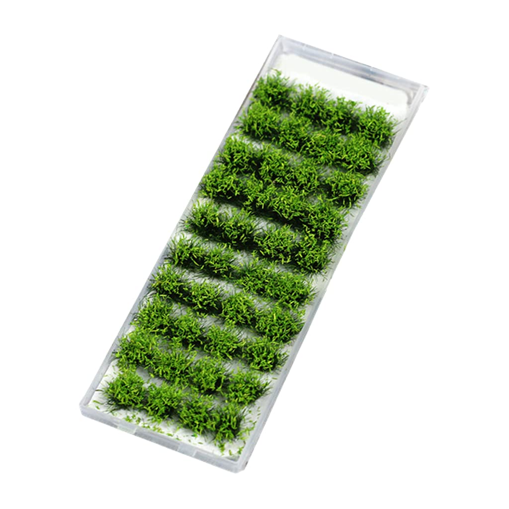 40 Pieces Bushy Tufts Lowland Shrubs Tuft Terrain Model Kit Resin Static Scenery Model for Train Landscape Railway Artificial Grass Modeling - Light Green