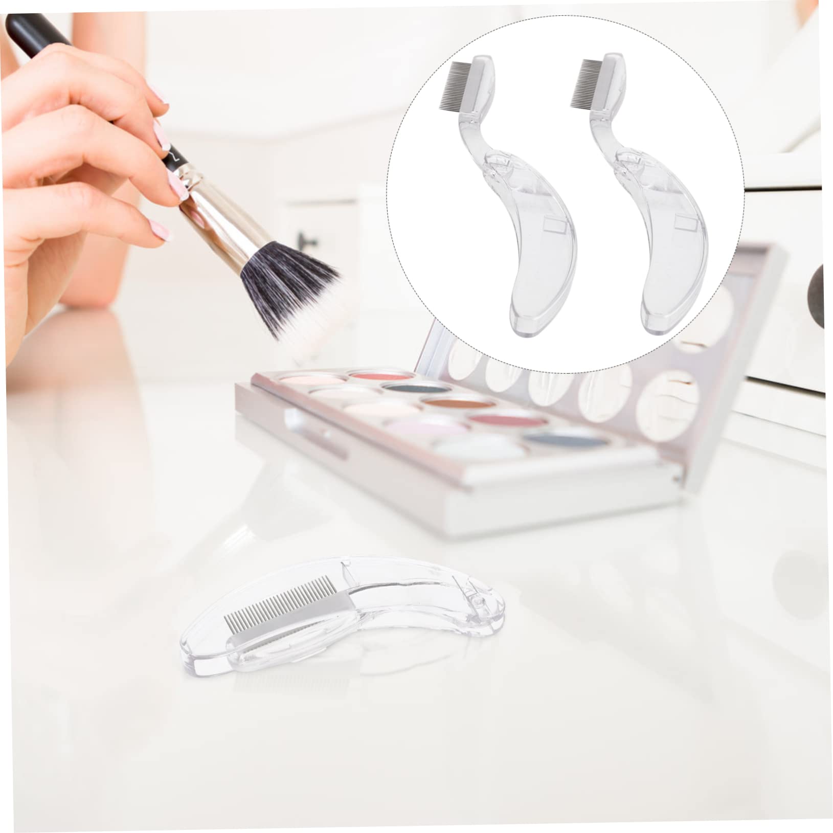 NOLITOY Eyebrow and Lash Comb Makeup Tool Dense Lash Separator Stainless Steel Brush Applicator