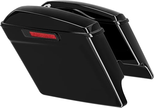 Miniatura 9 de TCMT Alforjas duras extendidas de 5 pulgadas pintadas color negro con diseño de WLid para Harley FLH FLT Road King Road Street Electra Glide