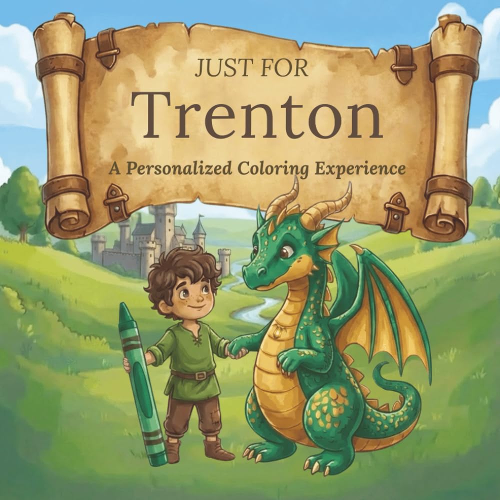 Just for Trenton: A Personalized Coloring Experience: 50 total coloring pages | 28 coloring pages featuring Trenton's name | 22 coloring pages themed for boys (Personalized Coloring Book Series)