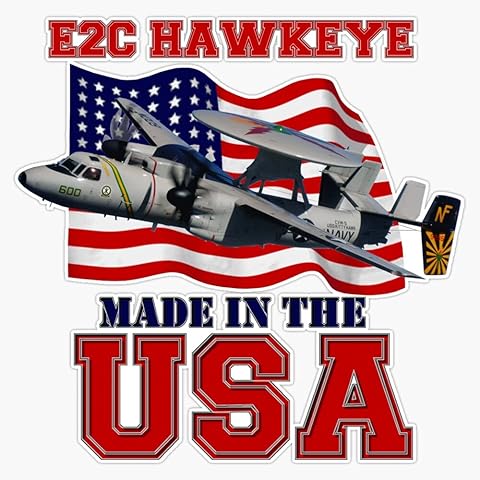 HOF Trading E-2C Hawkeye Made in The USA Vinyl Sticker Waterproof Decal Laptop Wall Window Bumper Sticker 5