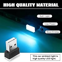 Vista 3 de NTNEV 4 lámparas LED USB para el interior del automóvil, mini luces LED USB para decoración del automóvil, kit de iluminación ambiental, interfaz
