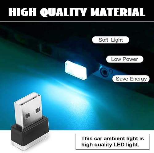Miniatura 3 de NTNEV 4 lámparas LED USB para el interior del automóvil, mini luces LED USB para decoración del automóvil, kit de iluminación ambiental, interfaz