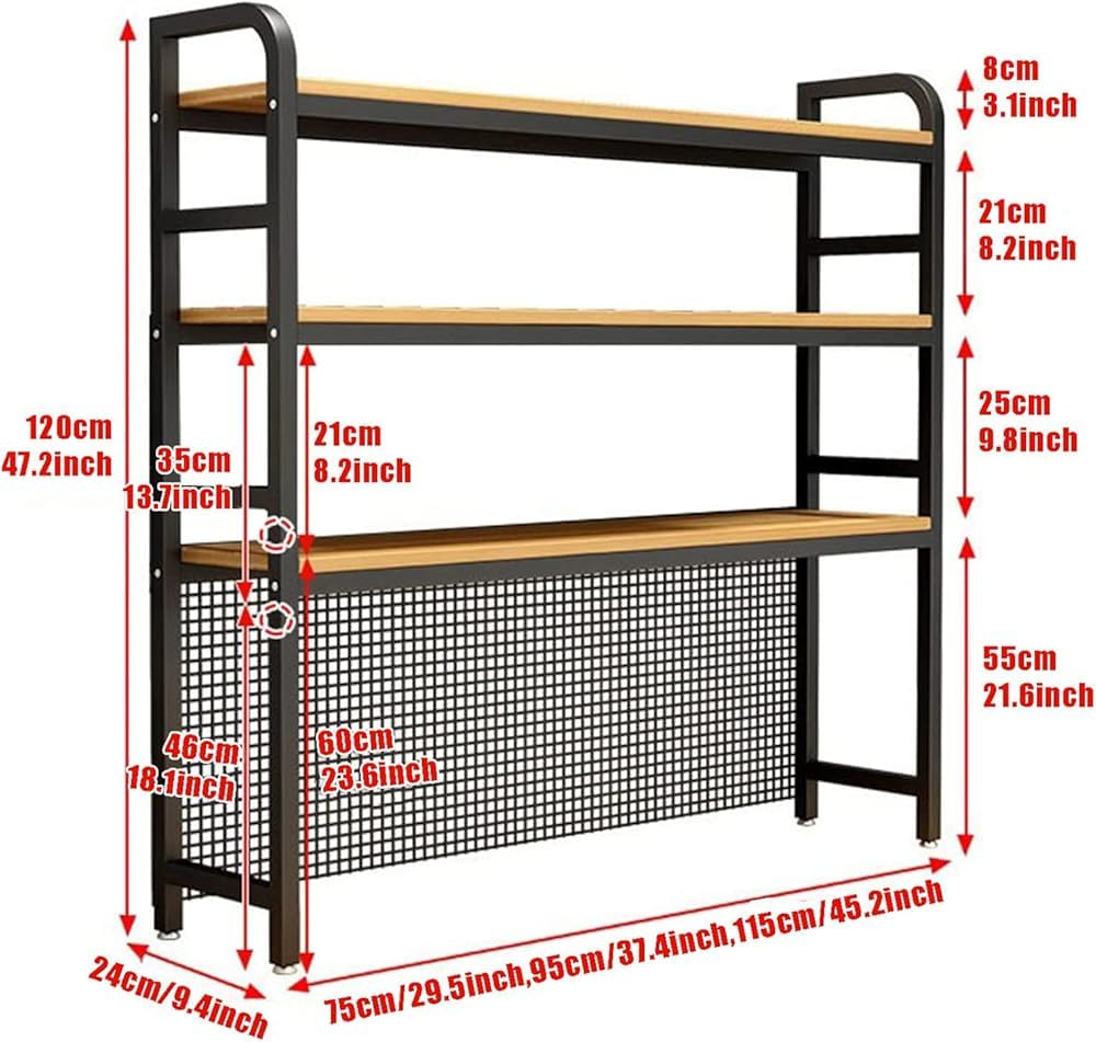 3-laags boekenplank voor op het bureau, multifunctionele metalen