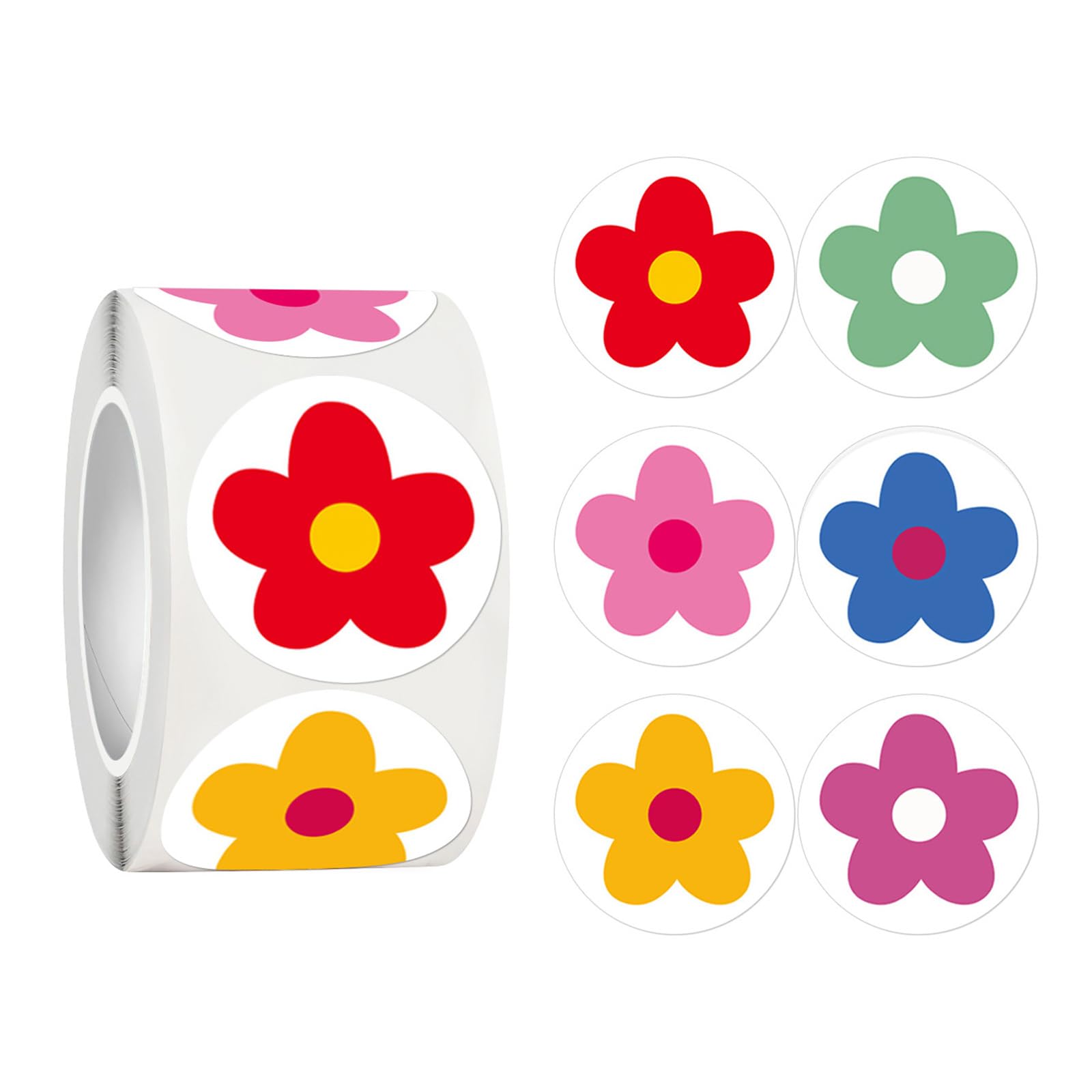 500Pcs Flower Decorative Sticker 25mm Adhesive Wrapping Label for Journal Planner Scrapbooking Children Reward Sticker Teacher Reward
