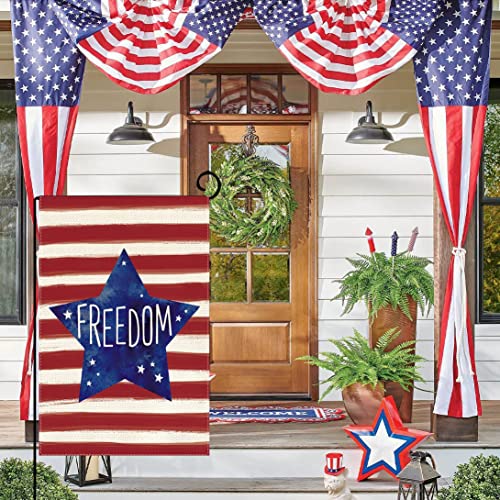 Eiazuiks 4Th Of July Patrioctic American Garden Flag Floral Spring Double Sided Vertical Rustic Farmhouse Yard Seasonal Holiday Outdoor Decor 12×18 Inch Ef056 #TOP2