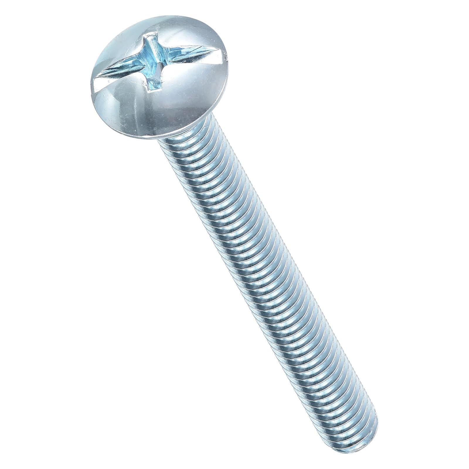 METALLIXITY Machine Screws Phillips Combo Head(1/4"-20x2-1/2") 100Pcs, Carbon Steel Round Head Cross Drive Furniture Bolts