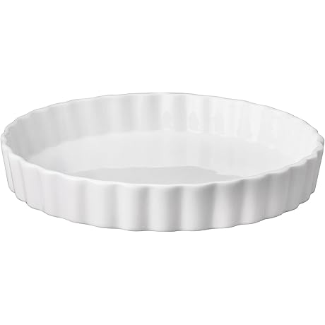 HIC Kitchen White Porcelain 8-Inch Round Baking Dish