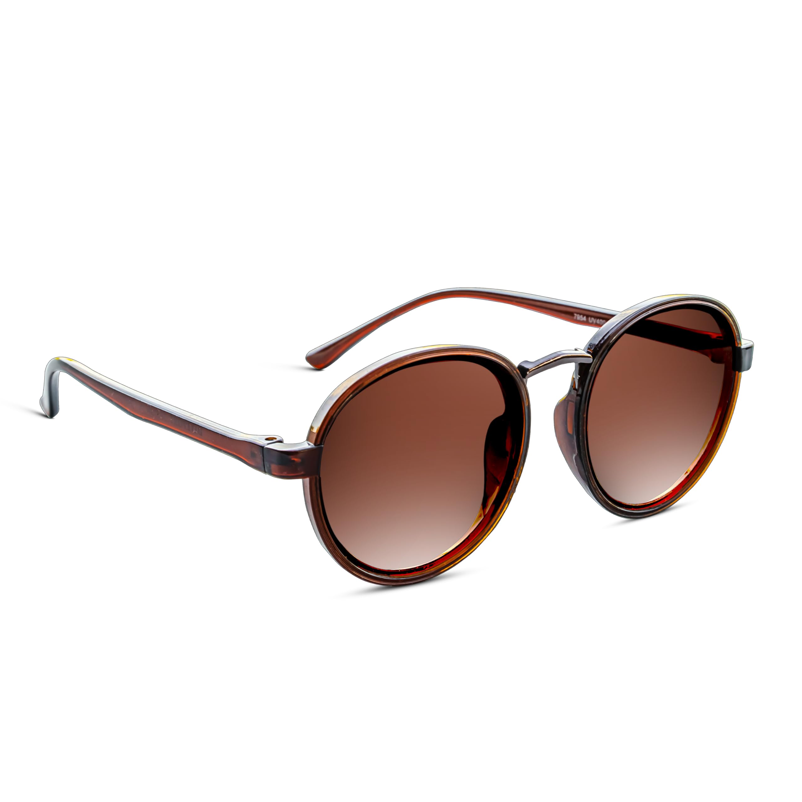 durer Jiebo Round Sunglasses, UV Protection, Polarized Brown Lens, Unisex Metal Frame-picture-13