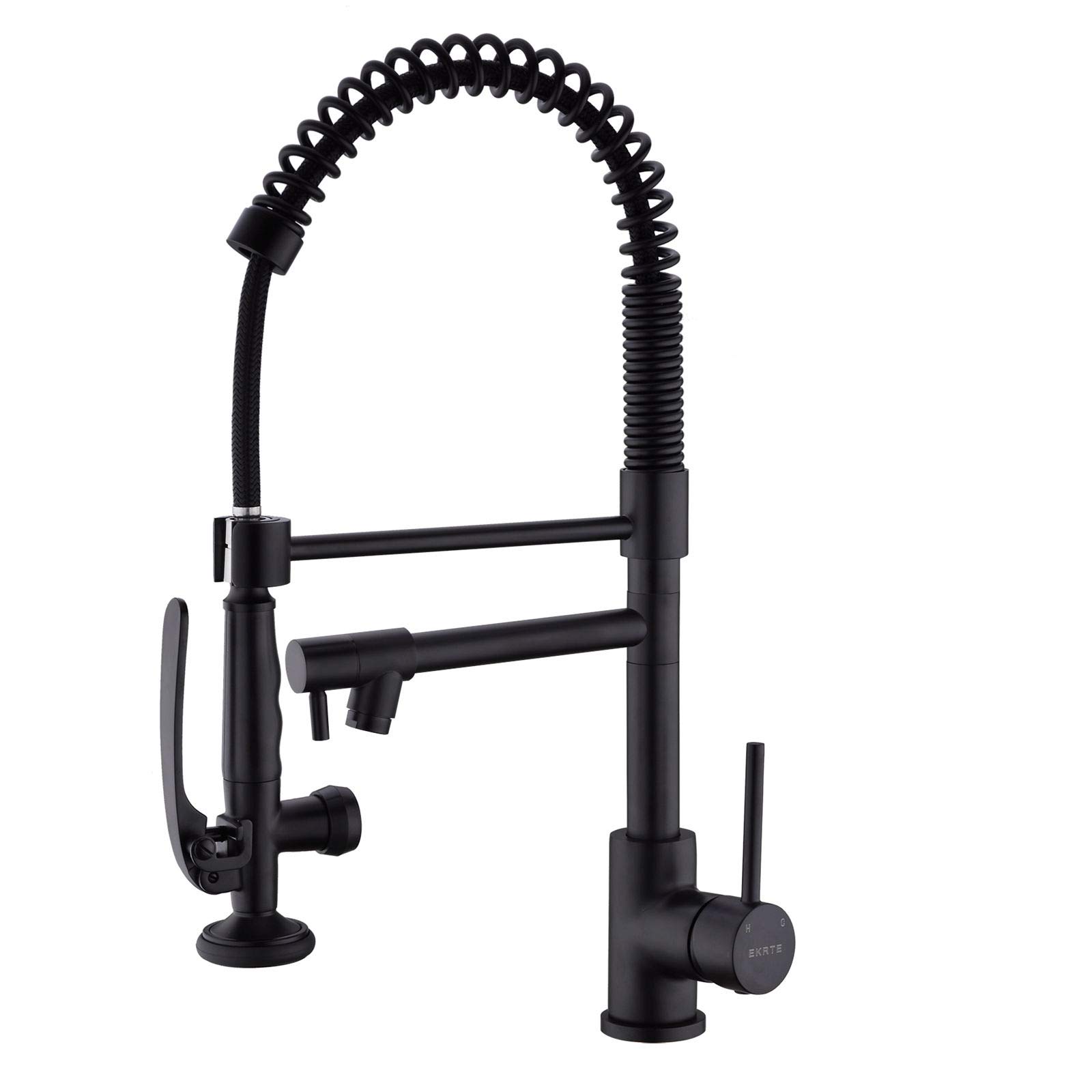Buy EKRTE Wall Commercial Pull Down Kitchen Faucet, Matte Black Kitchen