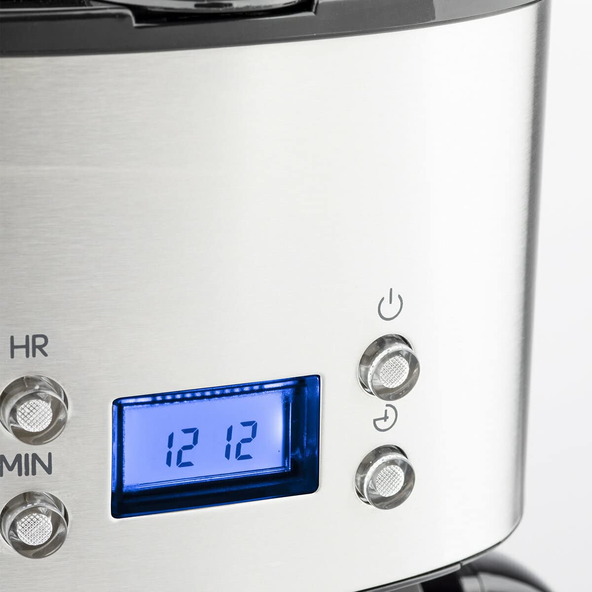 H.Koenig MG30 Macchina per Caffe americano programmabile con timer. Filtro in acciaio inossidabile, 1,5L (12 tazze), caraffa in vetro graduato, 1000W, sistema antigoccia, spegnimento automatico, Argento