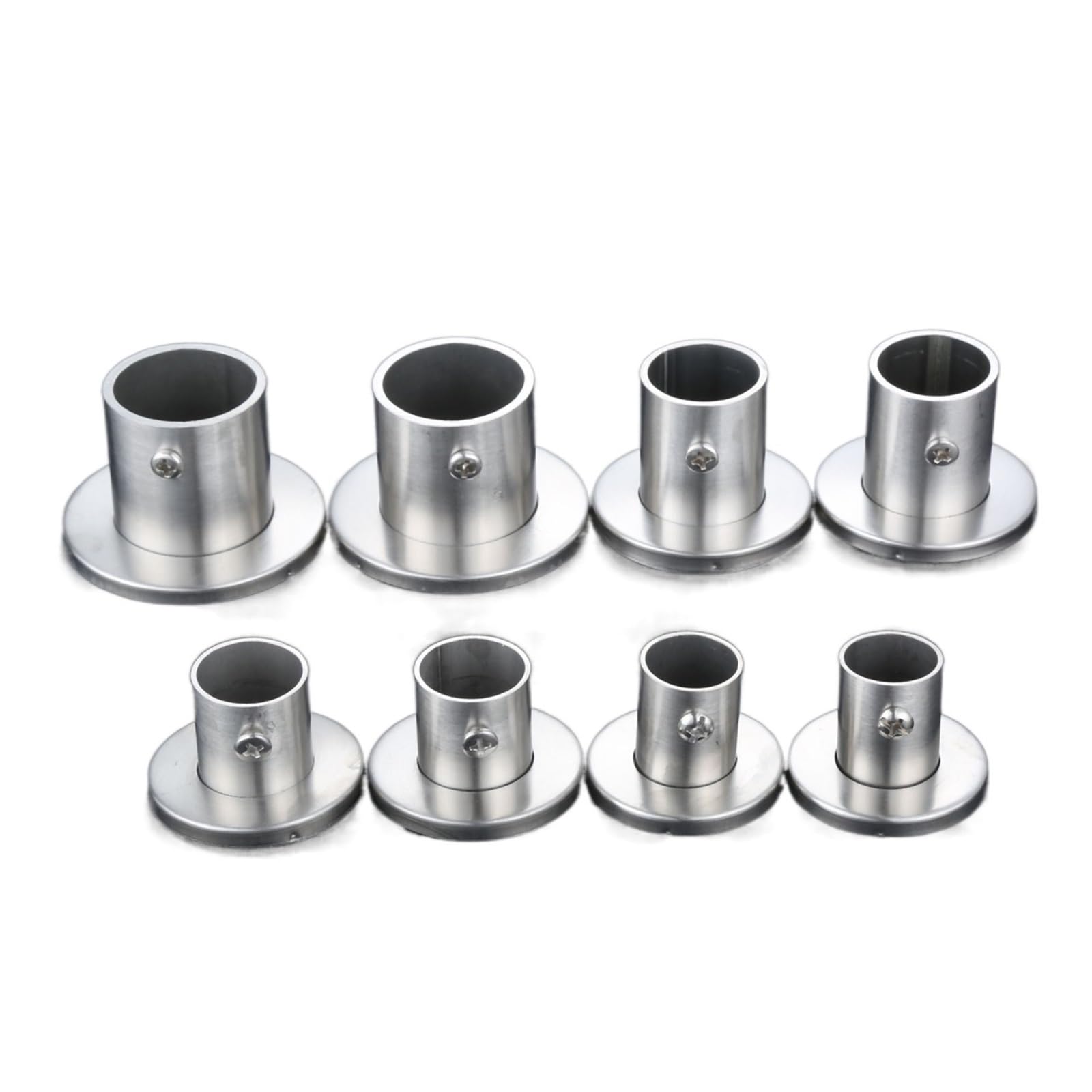 Ugzpwqlnx 25Mm Stainless Steel Pole Socket Flange Rod, Stainless Steel Wardrobe Pole Sockets And Rail Support Bracket, 2 Pcs Silver 19-32Mm(25Mm)