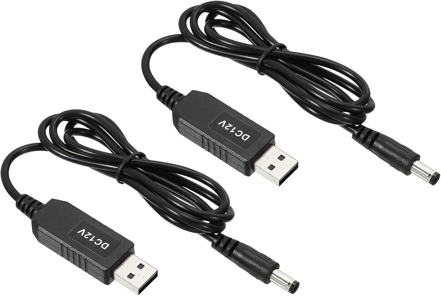 PATIKIL 6W 0.5A USB Step Up Voltage Converter, 2 Pack DC 5V to DC 12V Power Supply Adapter Jack 5.5x2.5mm Cable for Router LED Lamp Speakers