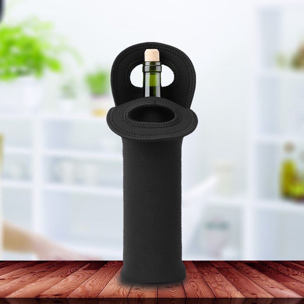 Wine Bag,3Pcs Neoprene Wine Champagne Bottle Holder Tote Carrier with Handle 17.17x4.52 inch Bottle Sleeve Protector Drinks Carrying Bag for Travel Protector Home Picnic - Image 4