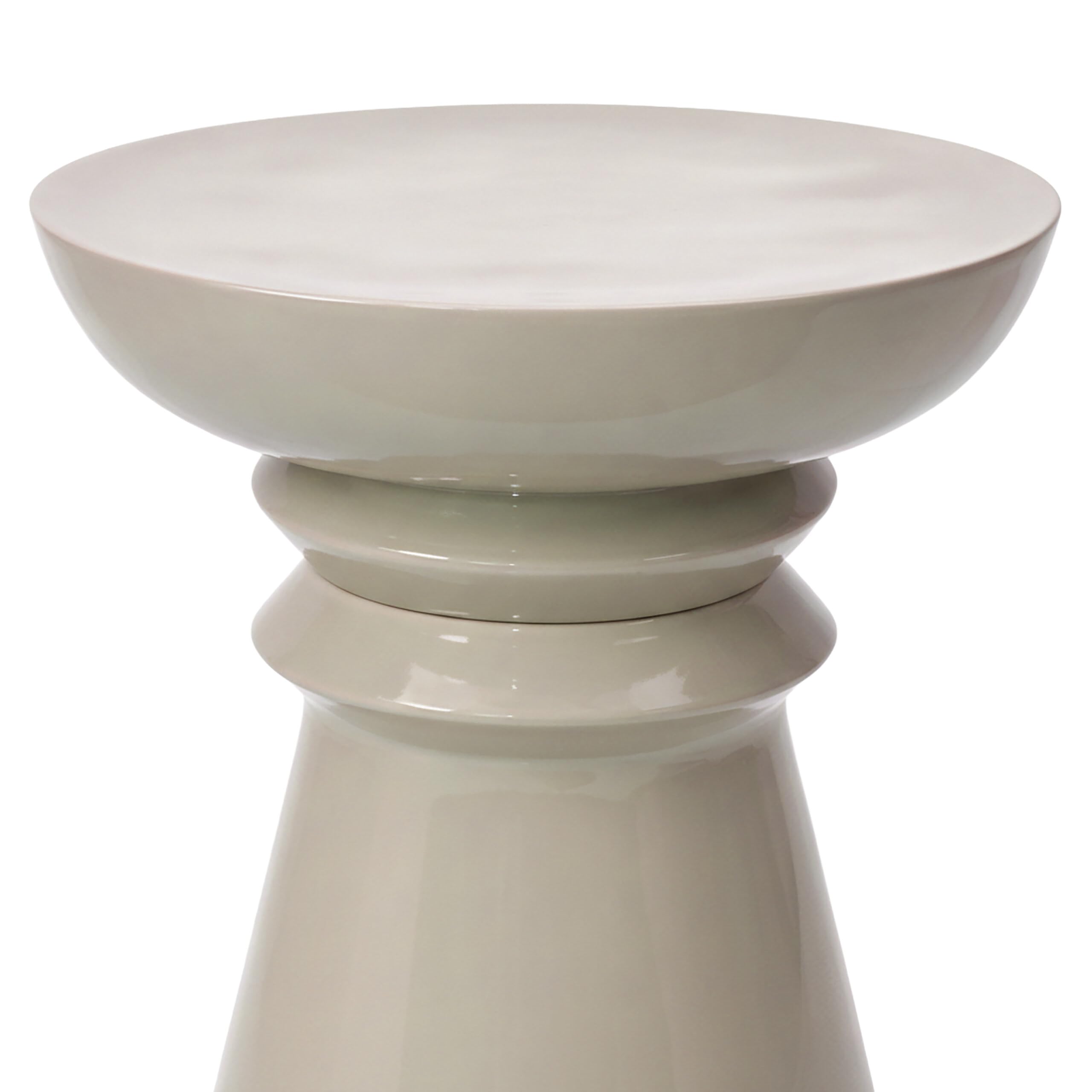 Relaxdays Table d'appoint et Tabouret en métal Beige, Design Conique, 45x38x38 cm