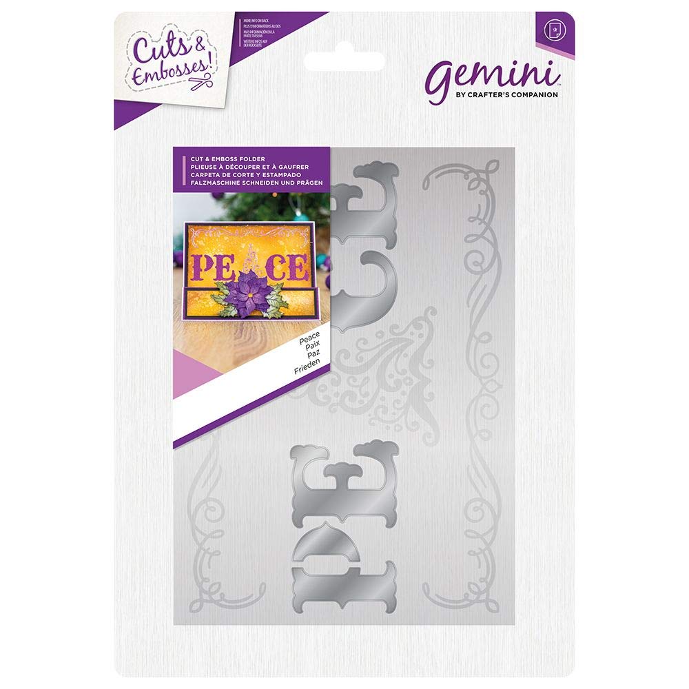 Crafter's Companion Multi Gemini Christmas Festive Cut And Emboss Folder-Peace, One Size