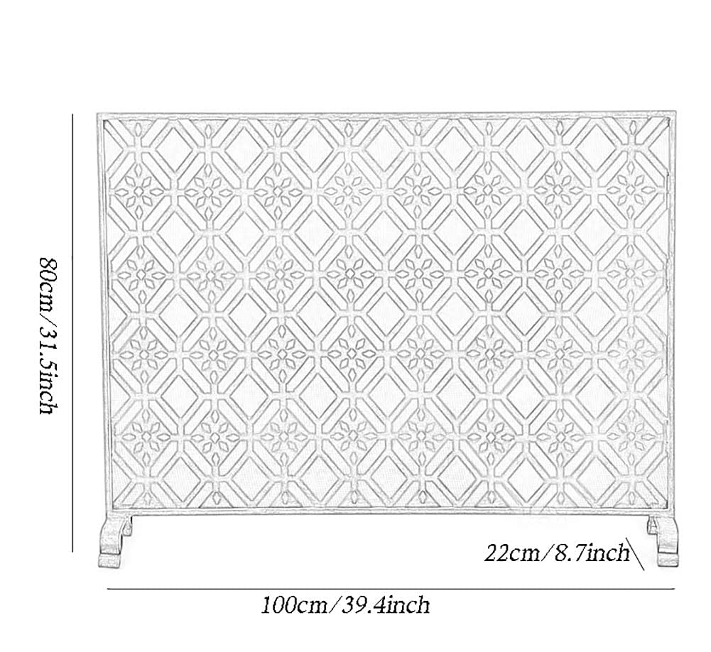 PURRL Extra großer Kaminschutz mit Metallgitterabdeckung, Wohnzimmerdekor-Feuerschutzgitter zum Schutz von Kindern und Haustieren - Gold (Color : Gold, Size : 100×22×80cm) Little Surprise