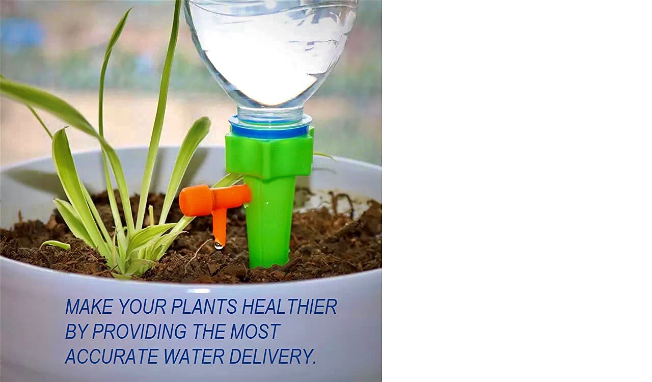 Fosset Automatic Self Watering Spike Drip Kit (12 Pack) - Plant Waterer Lawn and Garden Watering Equipment – Adjustable Drip Irrigation Control System with Drip Control Valve : Patio, Lawn & Garden