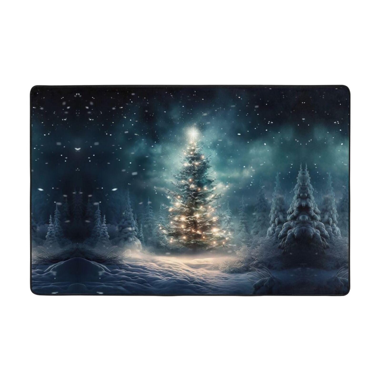 Tapis de sol neige de Noël grand confort pour chambre enfant, idéal pour des moments cocooning