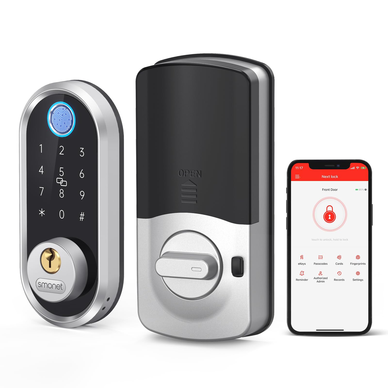 Smart Keyless Entry Door Lock - SMONET Fingerprint Electronic