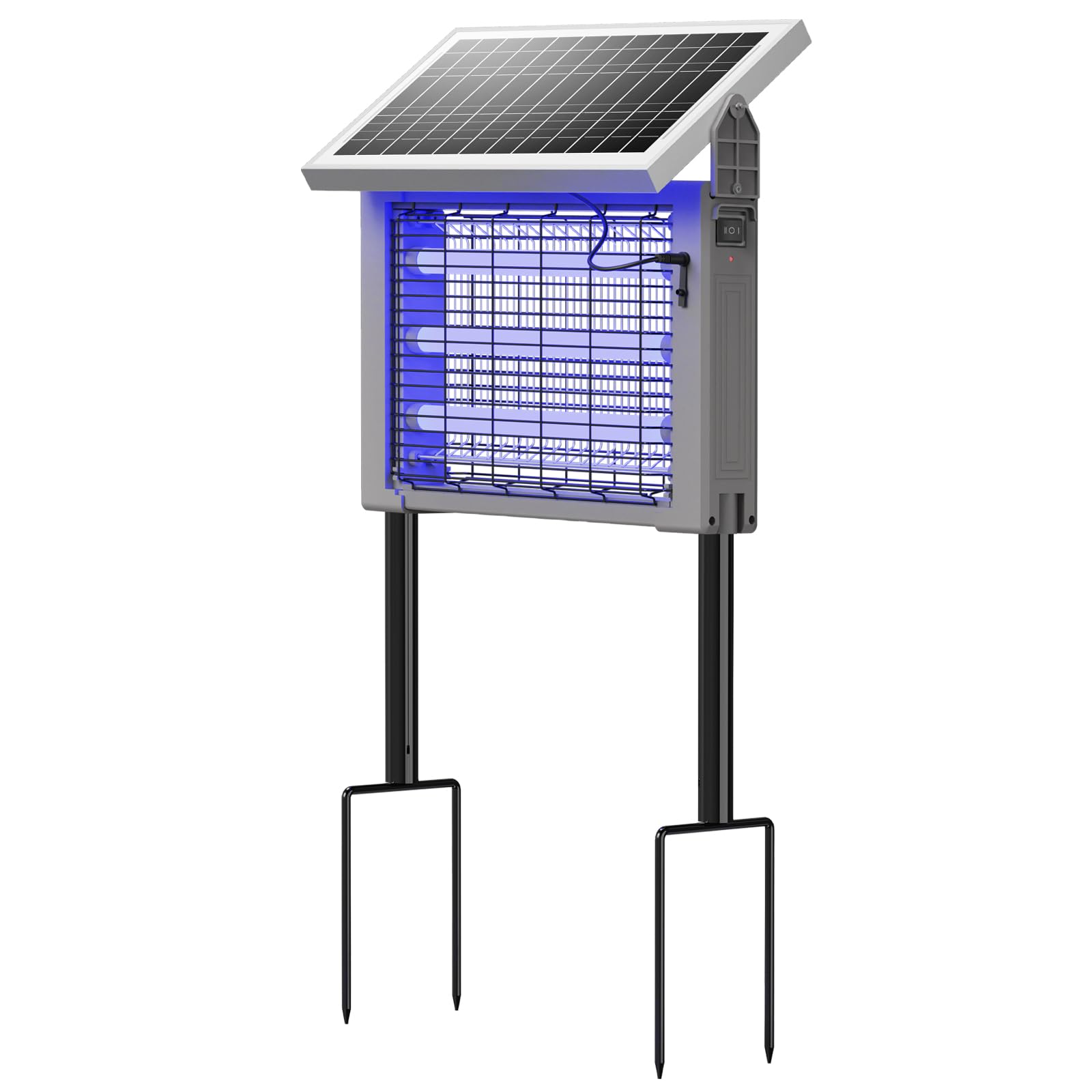 OGERY Solar Insektenvernichter für Außen, 3500V Mückenlampe, IPX4 spritzwassergeschützt, mit Auto Ein/Aus, USB-C & Solarbetrieb, für Garten, Terrasse, Garage & Camping