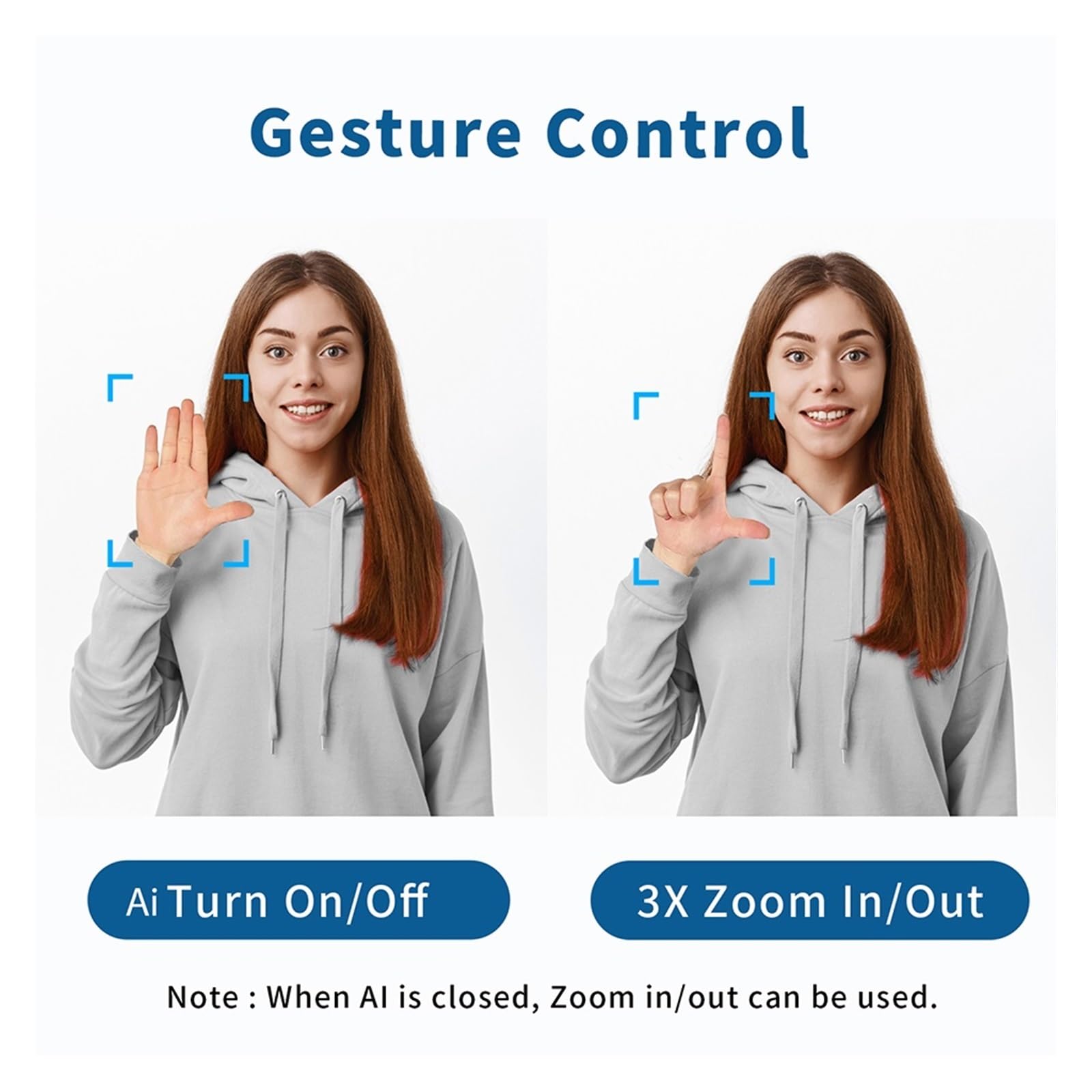 Webcam, Messa a fuoco automatica 4K Webcam PTZ alimentata da AI Controllo remoto Videocamera Live Stream Zoom 3X Tracciamento automatico Videocamera for riunioni online